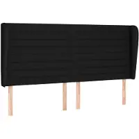 vidaXL Hoofdbord met randen 163x23x118/128 cm stof zwart