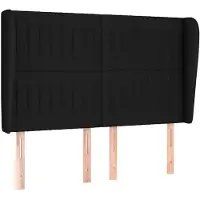 vidaXL Hoofdbord met randen 147x23x118/128 cm stof zwart