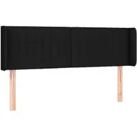 vidaXL Hoofdbord met randen 147x16x78/88 cm stof zwart