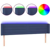 vidaXL Hoofdbord LED 183x16x78/88 cm stof blauw