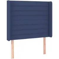 vidaXL Hoofdbord met randen 83x16x118/128 cm stof blauw