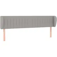 vidaXL Hoofdbord met randen 163x23x78/88 cm stof lichtgrijs