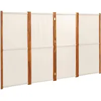 vidaXL Kamerscherm met 4 panelen 280x180 cm crèmewit