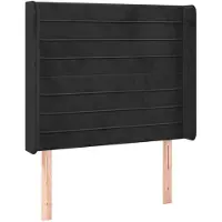 vidaXL Hoofdbord met randen 83x16x118/128 cm fluweel zwart