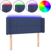 vidaXL Hoofdbord LED 83x16x78/88 cm stof blauw