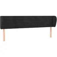 vidaXL Hoofdbord met randen 163x23x78/88 cm fluweel zwart
