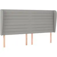 vidaXL Hoofdbord met randen 183x23x118/128 cm stof lichtgrijs