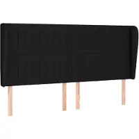 vidaXL Hoofdbord met randen 203x23x118/128 cm stof zwart