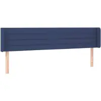vidaXL Hoofdbord met randen 183x16x78/88 cm stof blauw