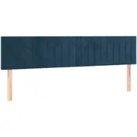 vidaXL Hoofdborden 160x5x78/88 cm fluweel donkerblauw