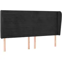 vidaXL Hoofdbord met randen 203x23x118/128 cm fluweel zwart