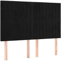 vidaXL Hoofdbord zwart 144x5x118/128 cm fluweel