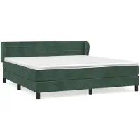 vidaXL Boxspring met matras fluweel donkergroen 180x200 cm