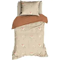 Satin d'or Dekbedovertrek Zabina Beige Satijn-140 x 200 / 220 cm | 1-Persoons