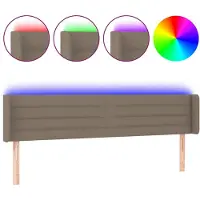 vidaXL Hoofdbord LED 163x16x78/88 cm stof taupe
