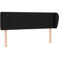 vidaXL Hoofdbord met randen 147x23x78/88 cm stof zwart