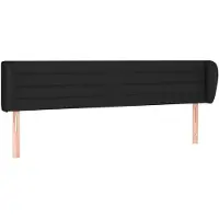 vidaXL Hoofdbord met randen 163x23x78/88 cm stof zwart