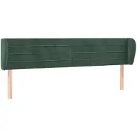 vidaXL Hoofdbord met randen 183x23x78/88 cm fluweel donkergroen