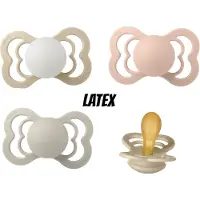 BIBS Supreme Latex Fopspeen 0-6 maand set 4 stuks Vanilla,Sand,Blush en Vanilla glow maat 1