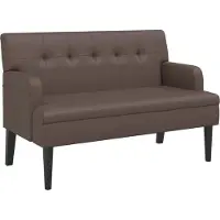vidaXL Bankje met rugleuning 112x65,5x75 cm kunstleer bruin