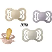 BIBS Supreme Latex fopspeen 6-18 maand 4 stuks Blush,Vanilla,Sand en Fossil Grey maat 2