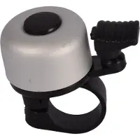 Merkloos Stijlvolle Mini Fietsbel - Duurzaam & Weerbestendig - Grijs - Metaal - 5cm x 5.5cm – Fietsaccessoires