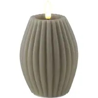 Deluxe Home Art Led kaars 7,5 x 10 cm | Stripe | Zand | 3D vlam |