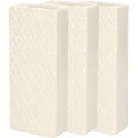 Gerimport Waterverdamper - 3x - ivoor wit - keramiek - 400 ml - radiatorbak luchtbevochtiger - 7,4 x 17,7 cm