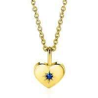 Zinzi SEPTEMBER hanger 12mm gold plated hart geboortesteen saffier blauw zirconia (zonder collier)