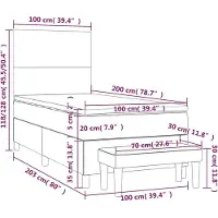 vidaXL Boxspring met matras stof zwart 100x200 cm