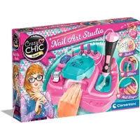 Clementoni Crazy Chic - Nagelstudio voor Kinderen - Kinder Nagellak met Stickers, Glitters en Nageldroger - Vanaf 6 jaar
