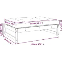 vidaXL Tuinvoetenbank 120x80 cm massief grenenhout wit
