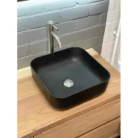Casajoy Waskom Nero Vierkant 38cm Keramiek Zwart