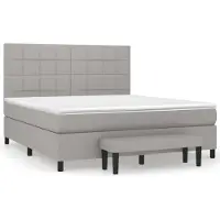 vidaXL Boxspring met matras stof lichtgrijs 160x200 cm