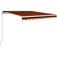 vidaXL Luifel handmatig uittrekbaar 350x250 cm oranje en bruin