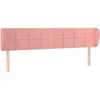 vidaXL Hoofdbord met randen 163x23x78/88 cm fluweel roze