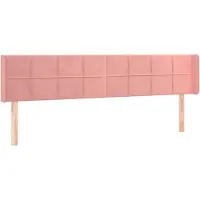 vidaXL Hoofdbord met randen 183x16x78/88 cm fluweel roze