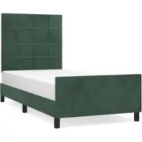 vidaXL Bedframe zonder matras 90x200 cm fluweel donkergroen