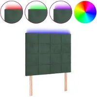 vidaXL Hoofdbord LED 80x5x118/128 cm fluweel donkergroen