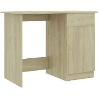 vidaXL Bureau 100x50x76 cm bewerkt hout sonoma eikenkleurig