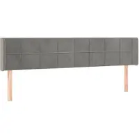 vidaXL Hoofdbord met randen 163x16x78/88 cm fluweel lichtgrijs
