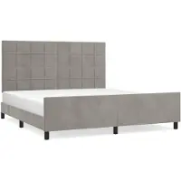 vidaXL Bedframe met hoofdeinde, lichtgrijs, 180x200 cm, fluweel