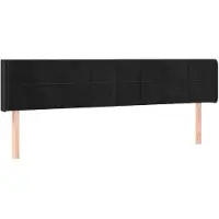 vidaXL Hoofdbord met randen 163x16x78/88 cm fluweel zwart