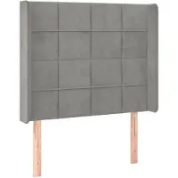 vidaXL Hoofdbord met randen 83x16x118/128 cm fluweel lichtgrijs