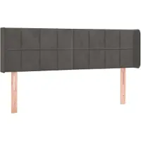 vidaXL Hoofdbord met randen 147x16x78/88 cm fluweel donkergrijs