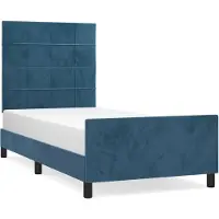 vidaXL Bedframe zonder matras 90x190 cm fluweel donkerblauw