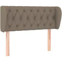 vidaXL Hoofdbord met randen 103x23x78/88 cm stof taupe