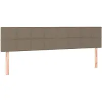 vidaXL Hoofdborden 200x5x78/88 cm stof taupe