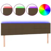 vidaXL Hoofdbord LED 200x5x78/88 cm stof donkerbruin