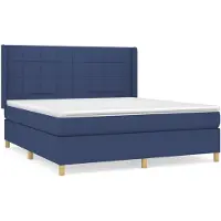 vidaXL Boxspringbed met matras, blauw, 180x200 cm, gestoffeerd